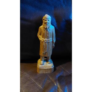 Lionel Dube Old Man Wood Carving Signed and Stamped Canadian